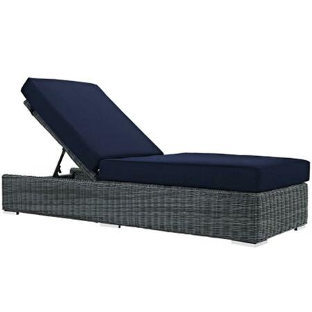 EAST END IMPORTS Summon Outdoor Patio Chaise Lounge- Canvas Navy EEI-1876-GRY-NAV